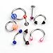 ReFaXi 100 Labret Lip Belly Tongue Bar Ring Barbell Body Piercing Jewelry Multicoloured, 100/PCS