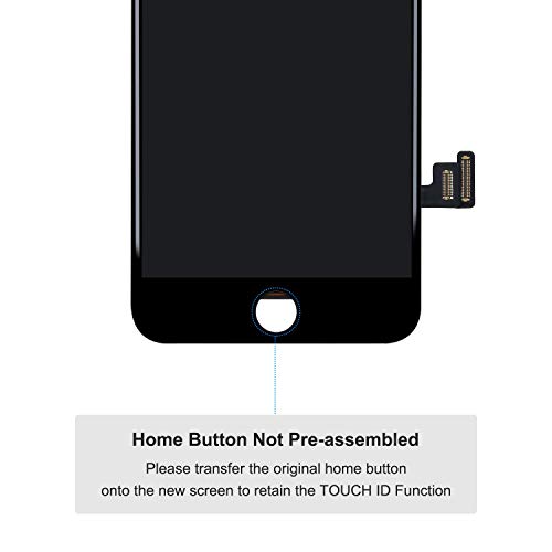 Compatible with iPhone 8 Screen Replacement, LCD Display 3D Touch Screen Digitizer Full Assembly with Proximity Sensor, Ear Speaker and Front Camera (Screen Replacement for iPhone 8 Black)