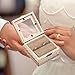 senover Wooden Wedding Ring Box Shabby Chic Wedding Ring Bearer Box Ring Bearer Pillow for Anniversary Valentine's Day Engagement Decorative Jewelry Box Favor Gift