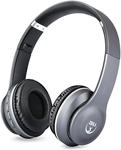 Xbula Bluetooth Headphones Over Ear, Hi-Fi Stereo Wireless Headset, Rechargeable, Foldable, Soft Memory Earmuffs, w/ Built-in Mic and Wired Mode for PC/ Cell Phones/ TV (Grey)