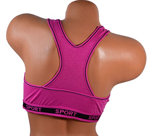 Viola's Secret Women Bras Lot 1 Or 6 Pack of Cotton Sports Bra B Cup C Cup and D Cup (40D, 8916) - Thumbnail 2