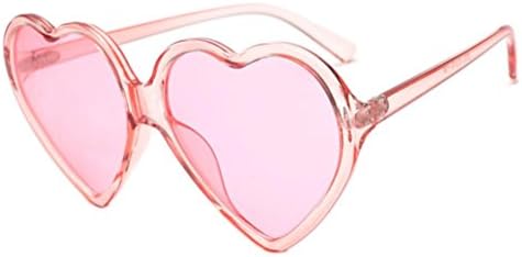 Mintu Fashion Unisex Sunglasses, Heart-shaped Shades Integrated UV Glasses (Pink)