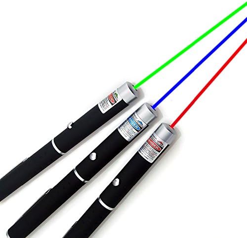 Daisy Trade High Power Laser Pointer Lazer Projector Pen - 3 Pack (Green + Red + Purple)