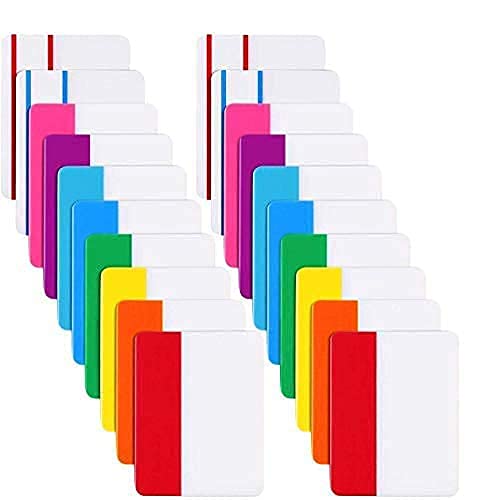 LuLyLu 400 5.1cm Adhesive Tabs, Recordable and Repositionable File Tabs for Book Pages or Markers, 20 Sets of 10 Colors
