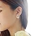 Kissweet Fashion Earings Big Crystal Ear Jackets Leaf Ear Clips Stud Earrings