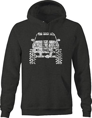 Falcoln Apparel Distressed - Jeep Grand Cherokee WJ Lifted Offroad 4 x 4 Sweatshirt - XLarge