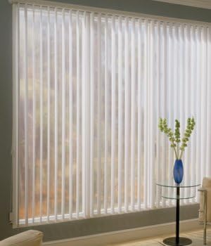 Made-to-Order Super Saver Vertical Blinds, Ribcord, 33W x 51H, White