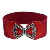 Women Faux Rhinestone Bowtie Buckle 3