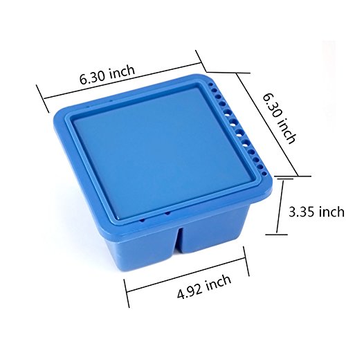 Frjjthchy Square Plastic Artist Brush Washer Multifunction Brush Cleaner with Brush Holder Blue