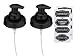 Jarmazing Products Mason Jar Foaming Soap Dispenser Lids - Includes Waterproof Stickers! Black - 2 Pack primary