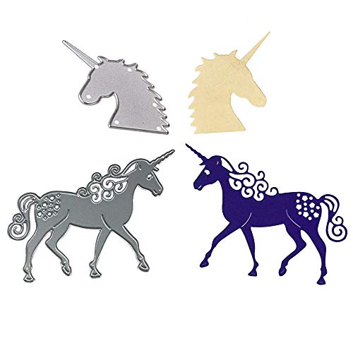 Cutting Dies 2 pcs Unicorn Handmade DIY Stencils Template Embossing for Card Scrapbooking Craft (Unicorn)
