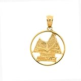 JewelsObsession's 14K Yellow Gold 20mm Book Charm Pendant