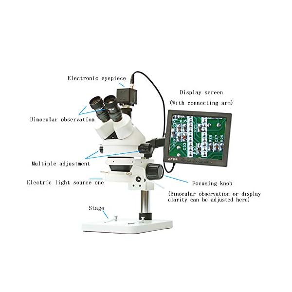 CNMJI Trinokulares Mikroskop 7X-45X 10-Zoll-HD-Display Autofokus Geeignet Für Präzisionsteile, Inspektion Von LED… – Bild 6