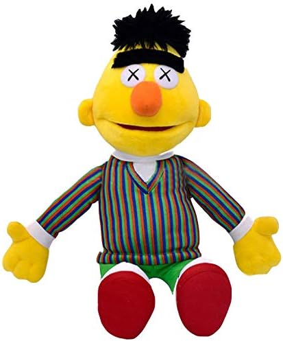 YXACE Kaws X Sesame Street Second Play Plush Toy Emma Big Bird Cookie Stuff Ernie Doll Burt-45cm