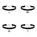 iWenSheng 14pcs Black Gothic Stretch Henna Tattoo Choker Collar Charm Pendant Necklace for 80s 90s (Pack of 14pcs Velvet Style-Silver)