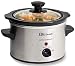 Elite Gourmet MST-250XS Electric Slow Cooker, Adjustable Temp, Entrees, Sauces, Stews & Dips, Dishwasher Glass Lid &&nbsp;Ceramic Pot, 1.5Qt Capacity, Stainless Steel
