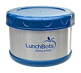 LunchBots Thermal 16 oz. All Stainless Steel Interior - Insulated Food Container Stays Warm for  up to 5 Hours or Cold for 10 Hours - Leak Proof Soup Jar for Portable Convenience - Blue