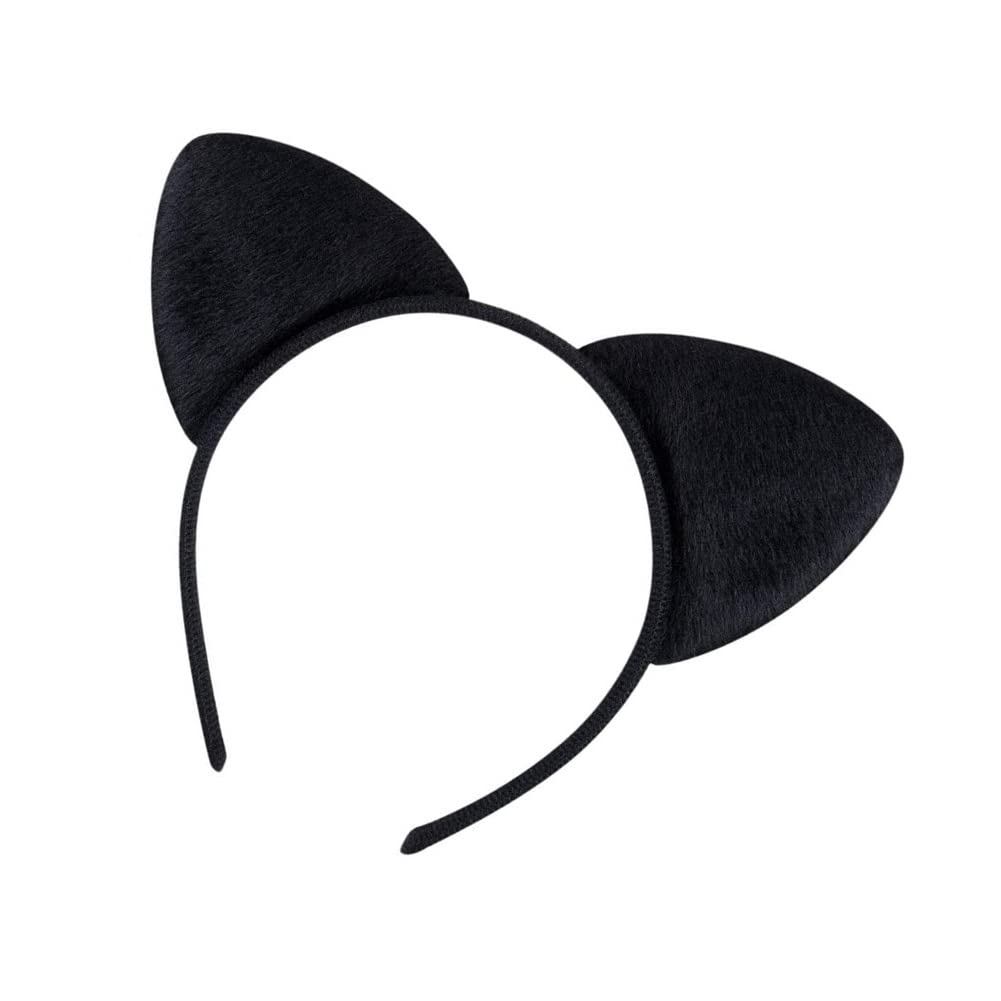 KOMUNJ Cat Ears Headband, Cat Hair Bands, Hair Accessories, for Girls, Women, Costume, Party Decoration (Black)