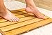 BAMBUROBA Bath Shower Mat Bamboo Bathroom Floor Non-sliding Square Spa Sauna Mat with 22x15-Inch