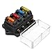 Audew Fuse Holder Box Block 4 Way CAR Vehicle Circuit Automotive + 4 Blade Fuse 12/24V