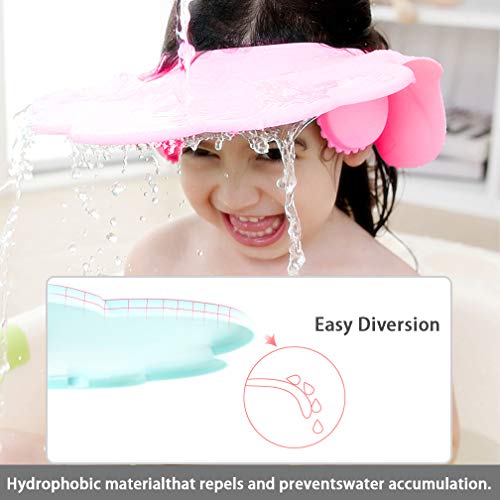 Maveek Baby Bathroom Safety Visor Caps Child Shower Cap，Adjustable Sticker, Comfortable, Soft