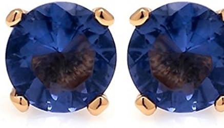 TANZANITE RUBY 925 SILVER EARRINGS - BODY PLATED BY 18K GOLD ,