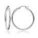 Hoops & Loops - Sterling Silver 35mm High Polished Click Top Hoop Earrings in Sterling Silver