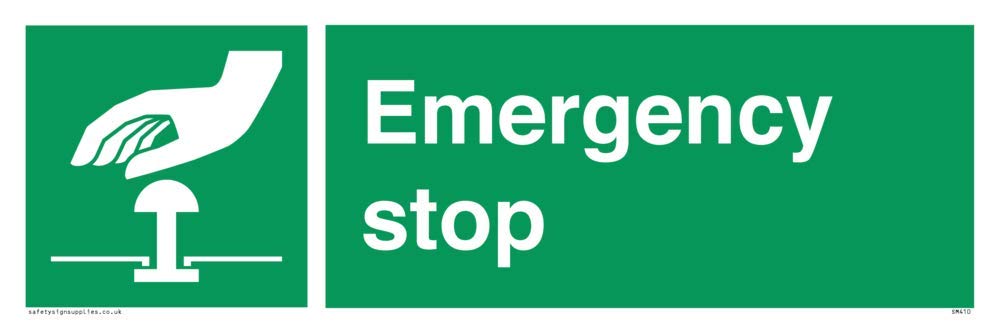 Pack of five - Emergency Stop Sign - 300x100mm - L31