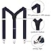 ESUPPORT Kids Y-Style Adjustable Elastic Sturdy Metal Clips PU Leather suspender Navy