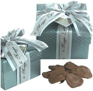 Milk Chocolate Covered Potato Chips (6oz) in Silver Gift Box with Bow