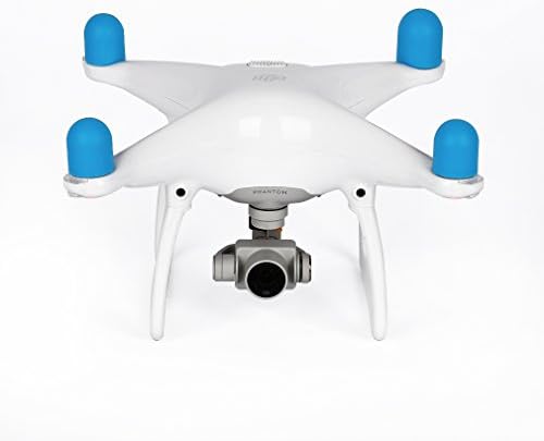 SIKAF MALL 4pcs Silicone Protective Motor Cap Set Motor Protective Cover Quadcopter Motor Protector for DJI Phantom 4 Phantom 3/2 Motor 22&amp;23 (Blue)