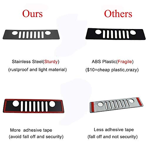 AutoMotor Black 3rd Brake Light Cover Stainless Steel Jeep Wrangler 2007-2017 Jeep Wrangler Unlimited JK JKU Rubicon Sahara Sport - Thumbnail 2