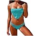 Mlide Womens Two Piece Bikinis Sexy Triangle Swimsuit Folk-Custom Push-Up Padded Swimsuit Set Bluethumb 1