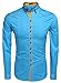 Coofandy Men's Button Down Dress Shirts Casual Slim Fit Shirts, Sky Blue, Medium