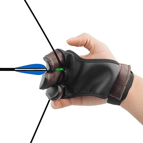 image for JKER TECH Archery Gloves Three Finger Shooting Genuine Cow Leather Pro