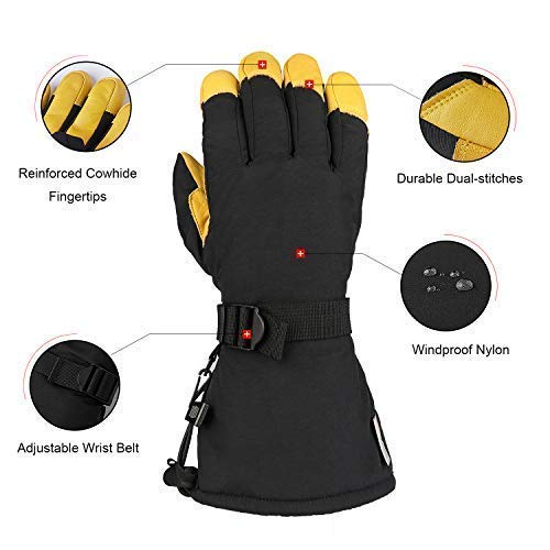 OZERO Winter Ski Gloves Cold Weather Glove Snow Mittens with Thermal Insulation for Men and Women Skiing Snowboard Snowmobile