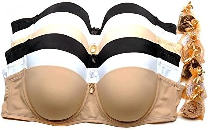 Ilys 6 Pack Half Cup Bra Basic Colors (Basic, 40D)