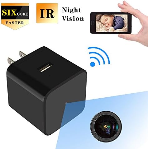 HD 1080P Hidden Spy Camera USB Wall Charger Mini WIFI Home Security Wireless Nanny Baby Pet Cam with IR Night Vision Motion Detection