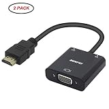 HDMI to VGA 2 Pack, Benfei HDMI to VGA Adapter (Male to Female) with Audio Compatible for Laptop, Xbox 360 One, PS4 PS3, Mac Mini