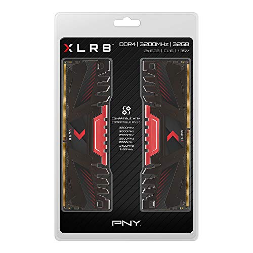 PNY 32GB (2x16GB) XLR8 Gaming DDR4 3200MHz Desktop Memory Kit  (MD32GK2D4320016XR)