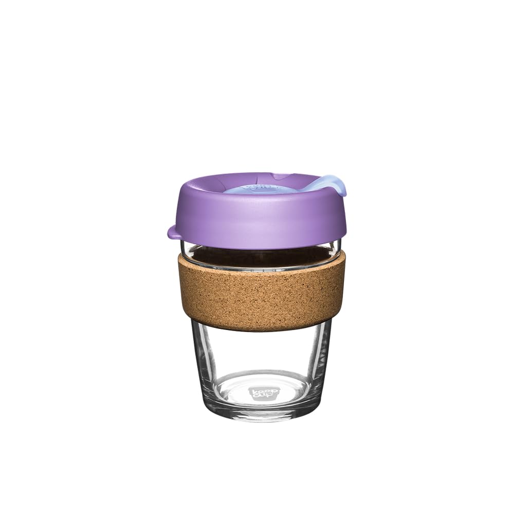 KeepCup Reusable Coffee Cup - Brew Tempered Glass and Natural Cork, M 12oz/340ml - Moonlight