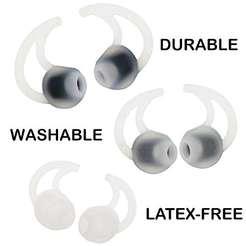 Bose Replacement Noise Isolation Silicone Earbuds/Earplug Tips for Bose in-Ear Wired Earphones Fit Bose QC20 QuietControl 20 QC30 SIE2 IE3 Soundsport Wireless Earphones (Large-Sized Pair)