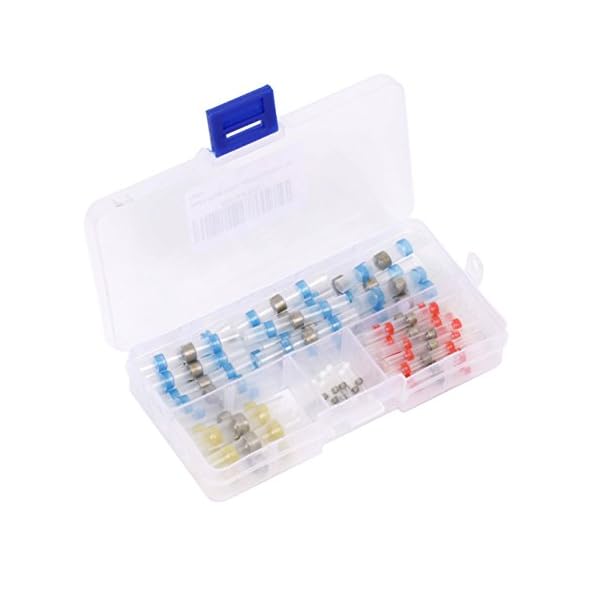 Ginsco-65pcs-4-Sizes-Solder-Seal-Heat-Shrink-Wire-Connector-Kit-Waterproof-Connector-Set-with-Case-25Red-25Blue-10White-5Yellow