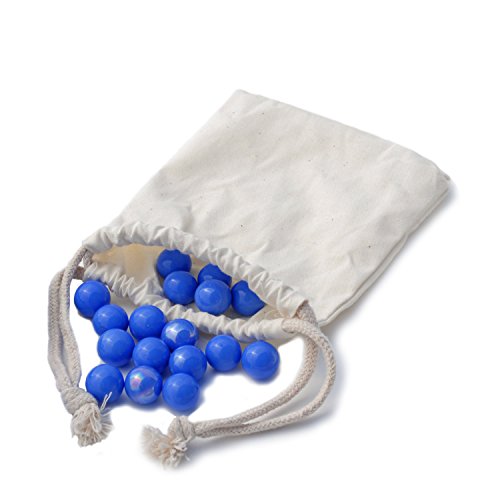 WE Games Solid Wood Solitaire with Blue Glass Marbles