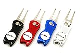 GoPick Golf Divot Repair Tool - Stainless Steel Switchblade With Detachable Ball Marker