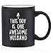 One Awesome Husband Funny Coffee Mug - Anniversary & Valentine's Gifts for Men, Him - Best Husband Gifts from Wife, Wifey, Her - Unique Birthday Present Idea - Fun & Cool Novelty Cup (Matte Black)