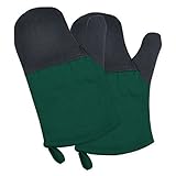 DII 100% Cotton, Machine Washable, 425°F Heat Resistant,Everyday Kitchen Basic, Neoprene Oven Mitt, 6 x 11, Set of 2- Teal