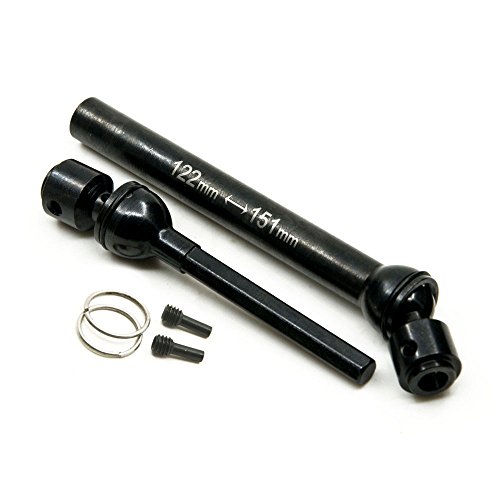 Que-T 2 Pcs Steel 122-151mm Drive Shafts for 1/10 Axial Wraith/SCX10/Dingo/D90 RC Crawler Car (122MM-151MM)