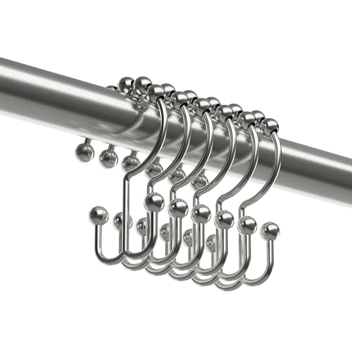 Maytex Shower Curtain Hooks, Shower Curtain Rings, RustResistant