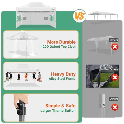 COBIZI 10x15 Heavy Duty Pop Up Canopy Tent Review: Commercial-Grade Shelter with Sidewalls image 28